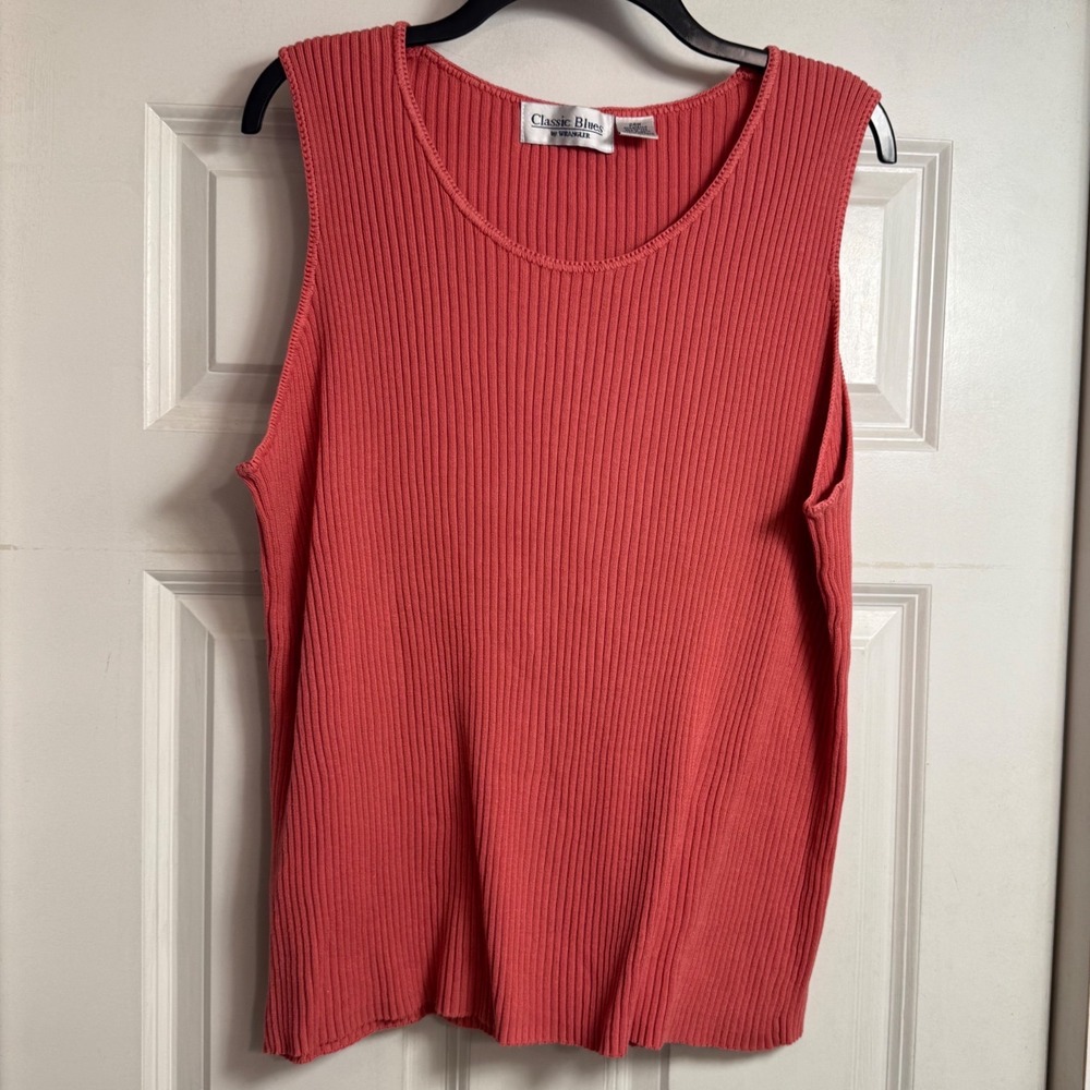 Classic Blues by Wrangler Coral Ribbed Knit Tank Top Plus Size 24W Sleeveless‎